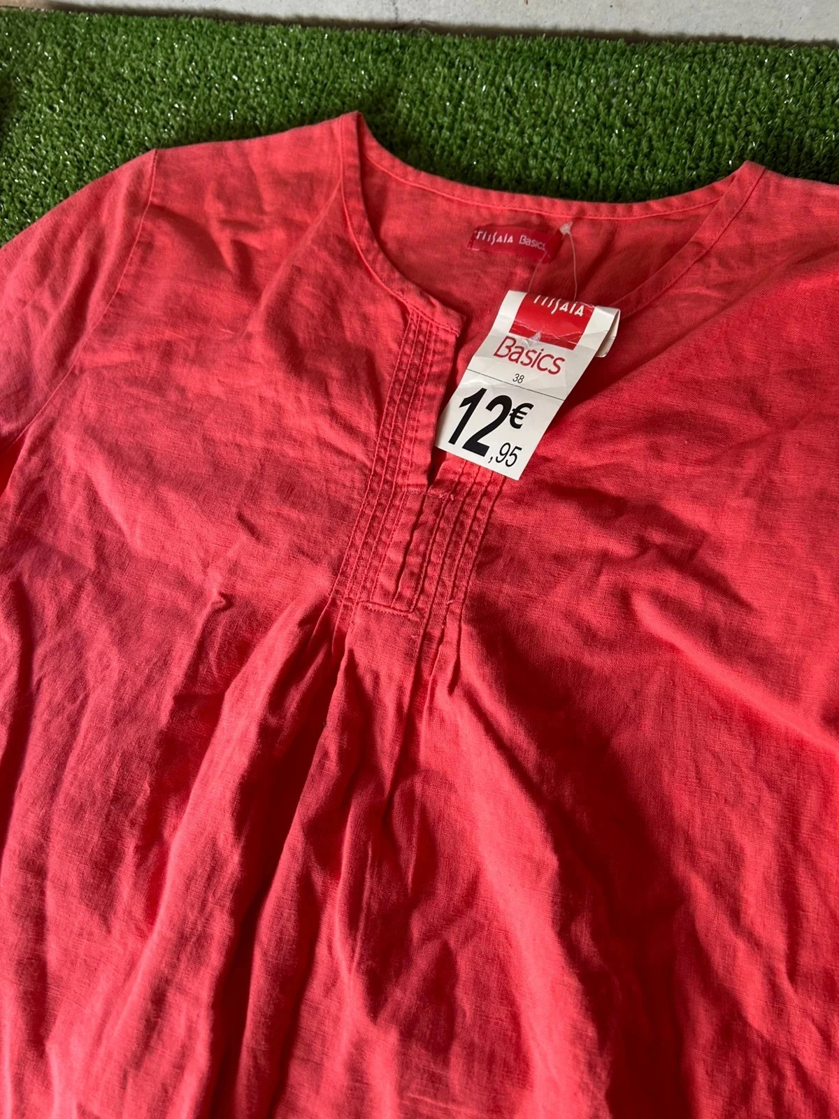 Coral pink casual summer dress Tissaia size 38 – photo 6
